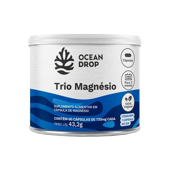 Trio Magnésio Ocean Drop Pote 60 Cápsulas